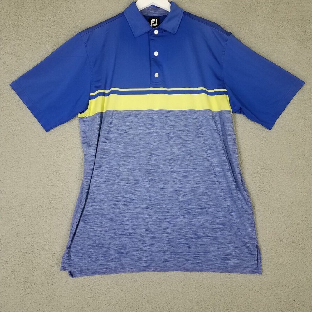 FootJoy Men's Large Polo Shirt Golf Performance Active Casual Short Sleeves Blue